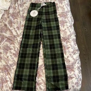 Princess Polly green checkered pants
